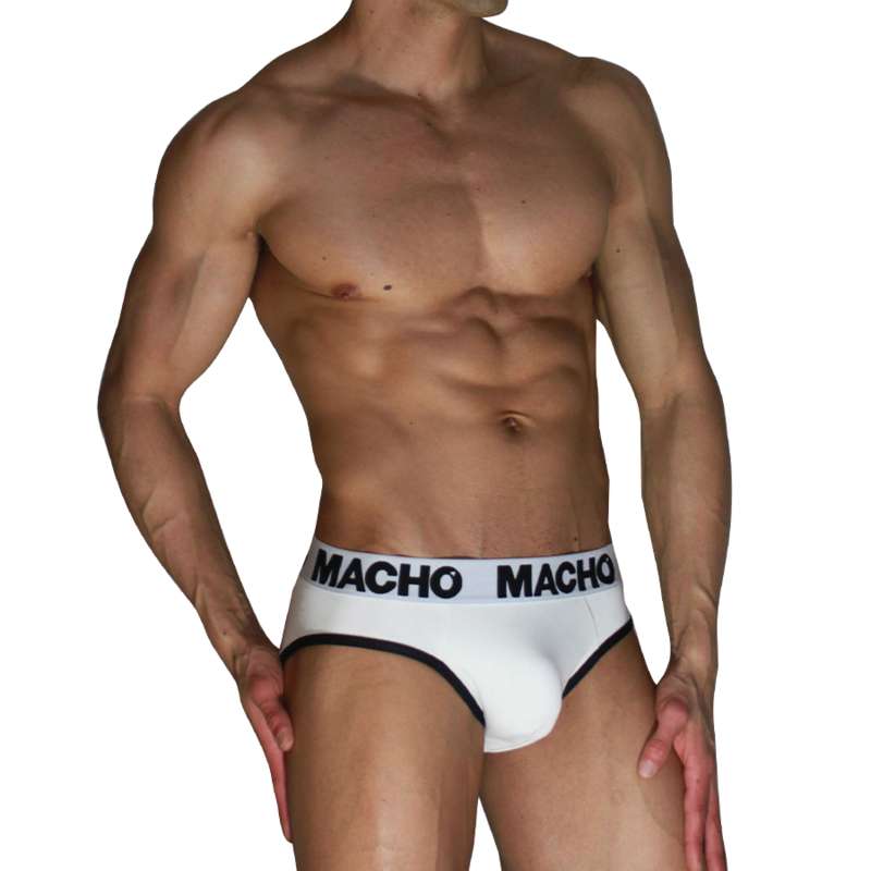 MACHO - MCH006 klassinen alushousut valkoinen + musta L MACHO - MCH006 klassinen alushousut valkoinen + musta L