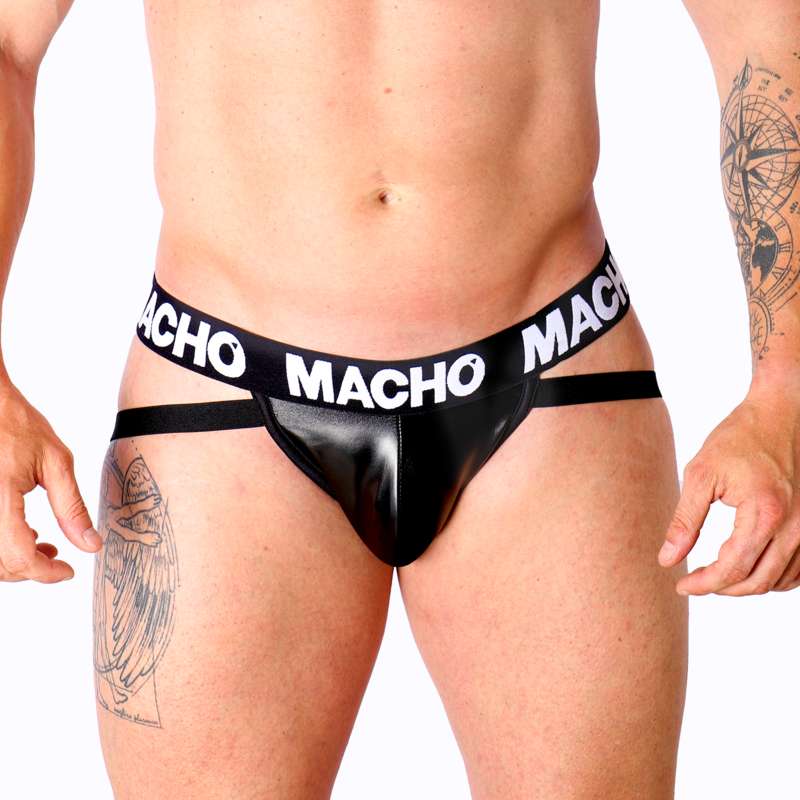 MACHO - MX25NC JOCK BLACK LEATHER L MACHO - MX25NC JOCK BLACK LEATHER L