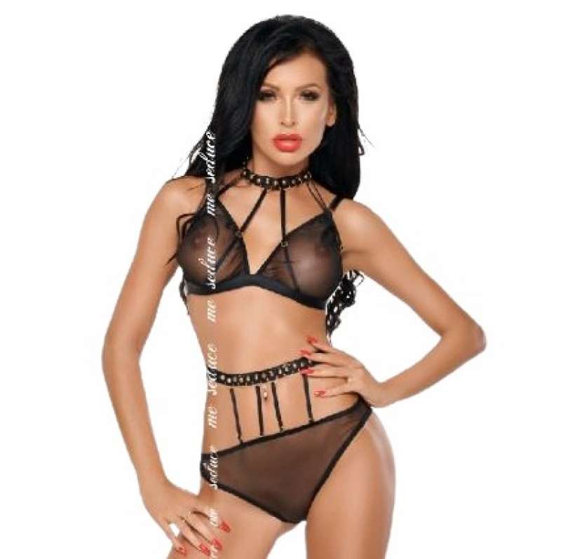 ME-SEDUCE - Dotty setti kaksiosainen musta L/XL
