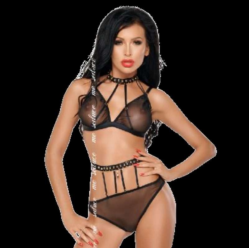 ME-SEDUCE - DOTTY SET TWO PIECES BLACK S/M ME-SEDUCE - DOTTY SET TWO PIECES BLACK S/M
