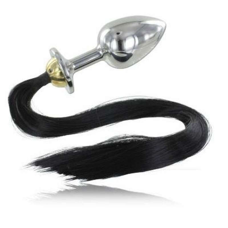 METAL HARD - STEEL ANAL PLUG WITH TAIL 8.89CM METAL HARD - STEEL ANAL PLUG WITH TAIL 8.89CM