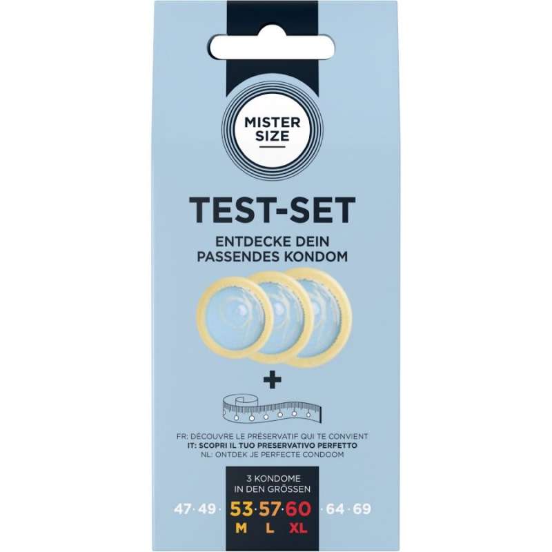MISTER SIZE - TEST SET 3 DIFFERENT SIZED CONDOMS + MEASURING TAPE