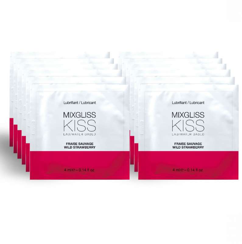 MIXGLISS - WATER BASED LUBRICANT STRAWBERRY FLAVOR 12 SINGLE DOSE 4 ML MIXGLISS - WATER BASED LUBRICANT STRAWBERRY FLAVOR 12 SINGLE DOSE 4 ML
