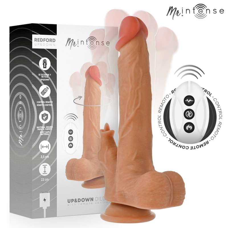 MR INTENSE - REALISTIC MULTIFUNCTION REDFORD WITH VIBRATION AND UP AND DOWN REMOTE CONTROL 23 CM -O- 3.5 CM MR INTENSE - REALISTIC MULTIFUNCTION REDFORD WITH VIBRATION AND UP AND DOWN REMOTE CONTROL 23 CM -O- 3.5 CM