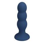 MR PLAY - ANAL PLUG WITH METAL BALLS AND SUCTION CUP BLUE