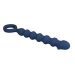 MR PLAY - BLUE SILICONE ANAL BEADS & ANAL PLUG -Ø- 3,4 CM - 28.5 CM