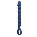 MR PLAY - BLUE SILICONE ANAL BEADS & ANAL PLUG -Ø- 3,4 CM - 28.5 CM