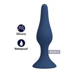 MR PLAY - BLUE SILICONE SLIM ANAL PLUG SIZE S