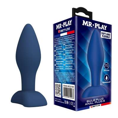 MR PLAY - TAPERED SILICONE ANAL PLUG BLUE S