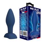 MR PLAY - TAPERED SILICONE ANAL PLUG BLUE S