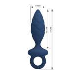MR PLAY - TEXTURED ANAL PLUG WITH RING BLUE L