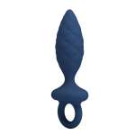 MR PLAY - TEXTURED ANAL PLUG WITH RING BLUE M