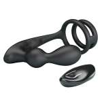 MR PLAY - VIBRATING ANAL PLUG WITH PENIS RING REMOTE CONTROL