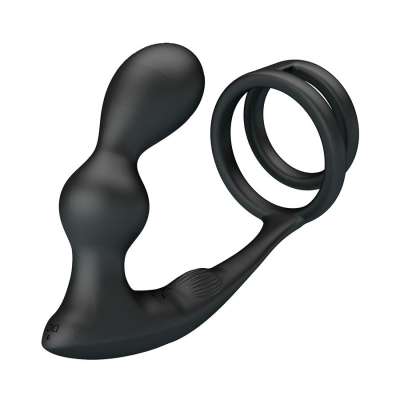 MR PLAY - VIBRATING ANAL PLUG WITH PENIS RING REMOTE CONTROL