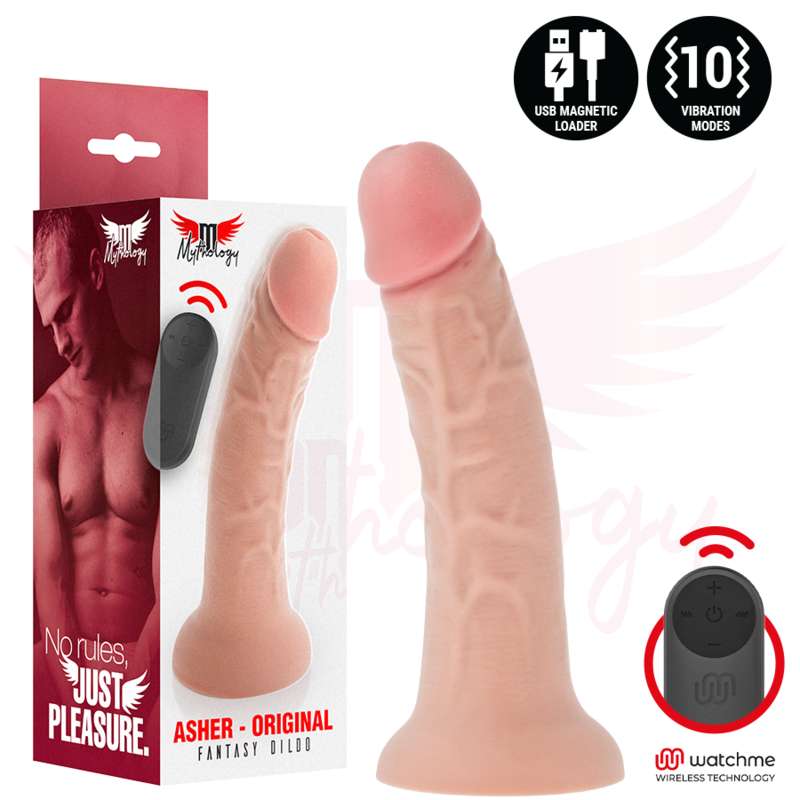 MYTHOLOGY - ASHER ORIGINAL DILDO S - VIBRATOR + REMOTE CONTROL WITH WATCHME WIRELESS TECHNOLOGY