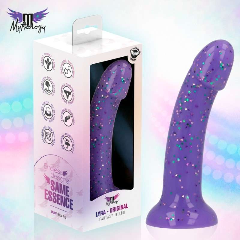 MYTHOLOGY - Lyra 10 silikonidildo 17 cm Ø 3,6 cm violetti pilkullinen MYTHOLOGY - Lyra 10 silikonidildo 17 cm Ø 3,6 cm violetti pilkullinen