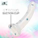 MYTHOLOGY - Lyra 4 silikoninen dildo 17 cm Ø 3,6 cm kirkas, kukkakuviot