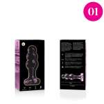 NEBULA SERIES BY IBIZA - MODEL 1 ANAL PLUG BOROSILICATE GLASS PINK 10.5 CM -O- 3 CM