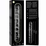 NEBULA SERIES BY IBIZA - MODEL 15 DILDO BOROSILICATE GLASS CLEAR 18.5 CM -O- 3 CM