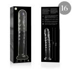 NEBULA SERIES BY IBIZA - MODEL 16 DILDO BOROSILICATE GLASS CLEAR 18.5 CM -O- 3 CM