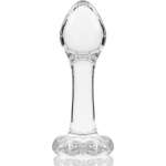 NEBULA SERIES BY IBIZA - MODEL 2 ANAL PLUG BOROSILICATE GLASS CLEAR 11 CM -O- 3.5 CM