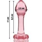 NEBULA SERIES BY IBIZA - MODEL 2 ANAL PLUG BOROSILICATE GLASS PINK 11 CM -O- 3.5 CM