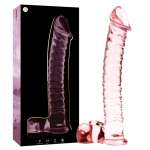 NEBULA SERIES BY IBIZA - MODEL 23 DILDO BOROSILICATE GLASS PINK 21.5 CM -O- 4 CM