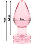 NEBULA SERIES BY IBIZA - MODEL 3 ANAL PLUG BOROSILICATE GLASS PINK 11 CM -O- 5 CM