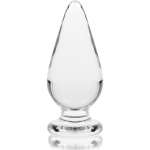 NEBULA SERIES BY IBIZA - MODEL 4 ANAL PLUG BOROSILICATE GLASS CLEAR 11 CM -O- 5 CM