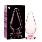 NEBULA SERIES BY IBIZA - MODEL 4 ANAL PLUG BOROSILICATE GLASS PINK 11 CM -O- 5 CM