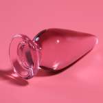 NEBULA SERIES BY IBIZA - MODEL 4 ANAL PLUG BOROSILICATE GLASS PINK 11 CM -O- 5 CM