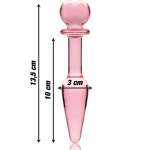 NEBULA SERIES BY IBIZA - MODEL 7 ANAL PLUG BOROSILICATE GLASS PINK 13.5 CM -O- 3 CM