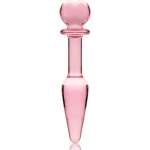 NEBULA SERIES BY IBIZA - MODEL 7 ANAL PLUG BOROSILICATE GLASS PINK 13.5 CM -O- 3 CM