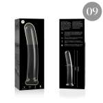 NEBULA SERIES BY IBIZA - MODEL 9 DILDO BOROSILICATE GLASS CLEAR 15.5 CM -O- 2.5 CM