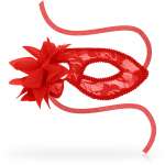 OHMAMA - MASKS MASKS WITH LACE AND RED FLOWER