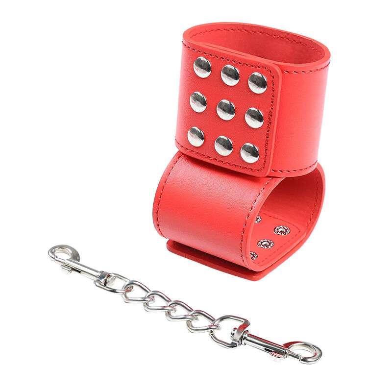 OHMAMA FETISH - punainen käsiraudat Snap Closure