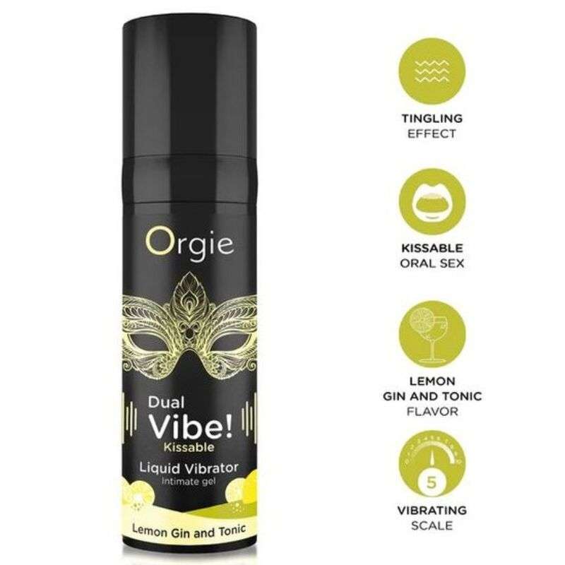 ORGIE - DUAL VIBE! LEMON GIN AND TONIC KISSABLE LIQUID VIBRATOR 15 ML ORGIE - DUAL VIBE! LEMON GIN AND TONIC KISSABLE LIQUID VIBRATOR 15 ML