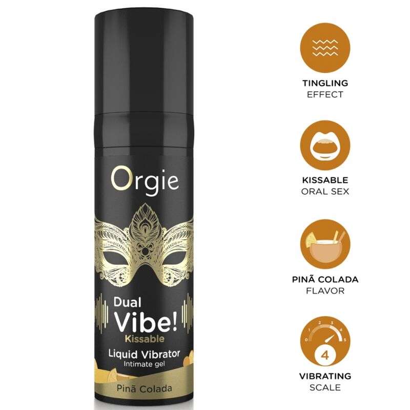 ORGIE - DUAL VIBE! PIÑA COLADA KISSABLE LIQUID VIBRATOR 15 ML ORGIE - DUAL VIBE! PIÑA COLADA KISSABLE LIQUID VIBRATOR 15 ML