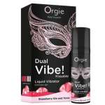 ORGIE - DUAL VIBE! STRAWBERRY GIN AND TONIC KISSABLE LIQUID VIBRATOR 15 ML