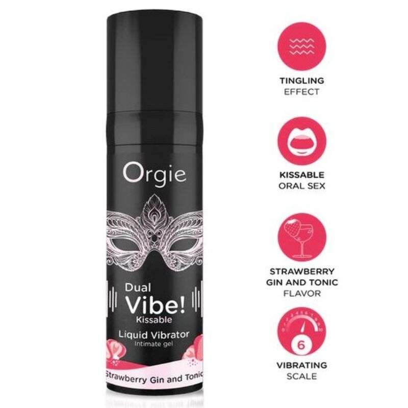 ORGIE - DUAL VIBE! STRAWBERRY GIN AND TONIC KISSABLE LIQUID VIBRATOR 15 ML ORGIE - DUAL VIBE! STRAWBERRY GIN AND TONIC KISSABLE LIQUID VIBRATOR 15 ML