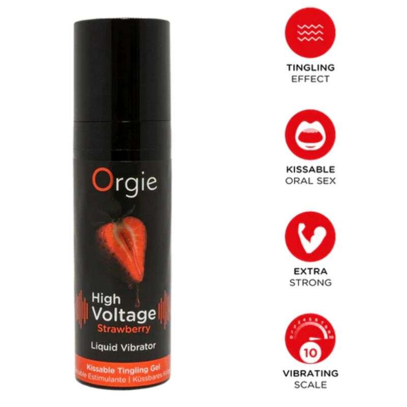 ORGIE - HIGH VOLTAGE STRAWBERRY EXTRA STRONG KISSABLE LIQUID VIBRATOR 15 ML ORGIE - HIGH VOLTAGE STRAWBERRY EXTRA STRONG KISSABLE LIQUID VIBRATOR 15 ML