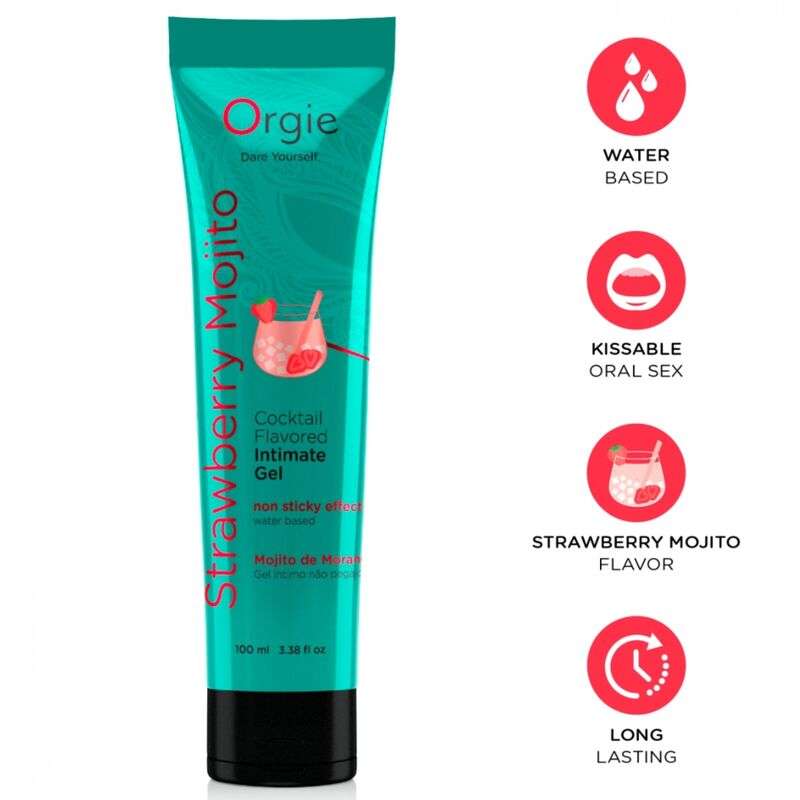 ORGIE - LUBE TUBE COCKTAIL STRAWBERRY MOJITO KISSABLE WATER-BASED INTIMATE GEL 100 ML ORGIE - LUBE TUBE COCKTAIL STRAWBERRY MOJITO KISSABLE WATER-BASED INTIMATE GEL 100 ML