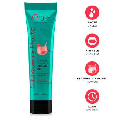ORGIE - LUBE TUBE COCKTAIL STRAWBERRY MOJITO KISSABLE WATER-BASED INTIMATE GEL 100 ML