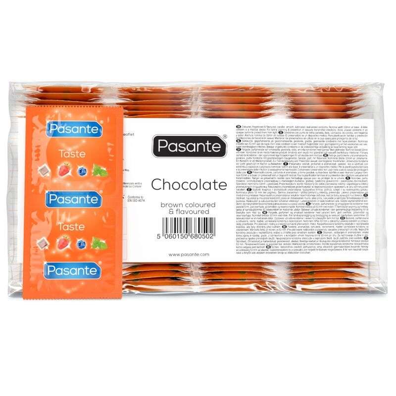 PASANTE - CONDOMS FLAVOR CHOCOLATE TEMPTATION BAG 144 UNITS