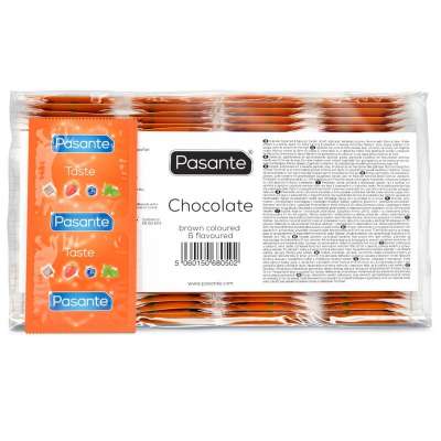 PASANTE - CONDOMS FLAVOR CHOCOLATE TEMPTATION BAG 144 UNITS
