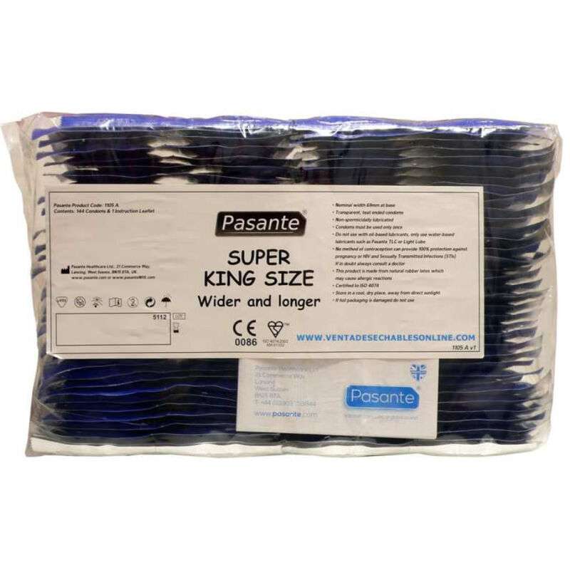 PASANTE - CONDOMS SIZE SUPER KING BAG 144 UNITS PASANTE - CONDOMS SIZE SUPER KING BAG 144 UNITS