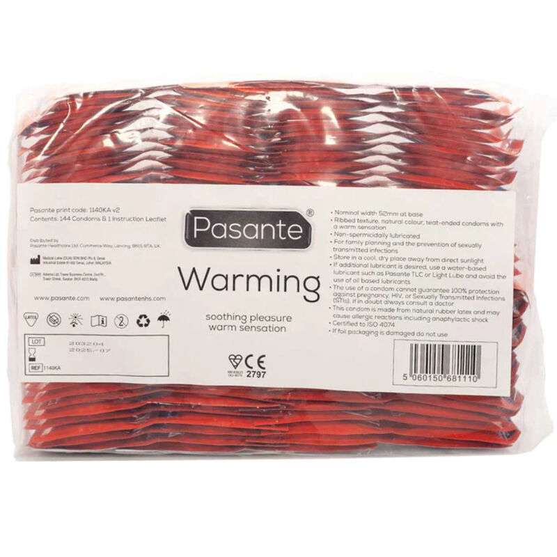 PASANTE - CONDOMS WARMING EFFECT BAG 144 UNITS PASANTE - CONDOMS WARMING EFFECT BAG 144 UNITS