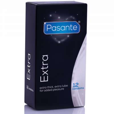 PASANTE - EXTRA EXTRA THICK CONDOMS WITH ADDITIONAL LUBRICATION 12 PACK