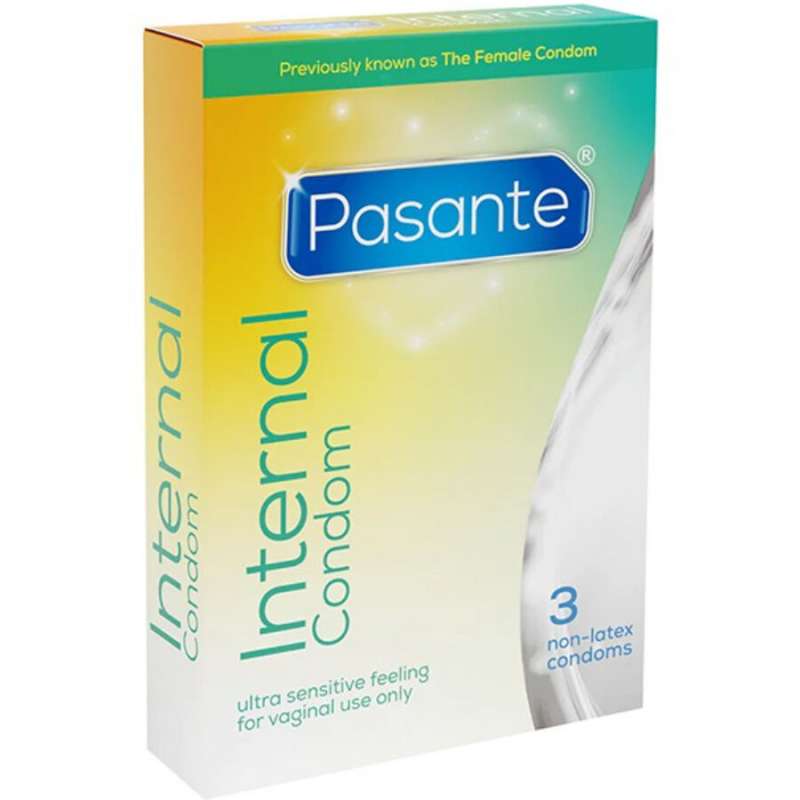 PASANTE - INTERNAL LATEX-FREE FEMALE CONDOMS BOX OF 3 PASANTE - INTERNAL LATEX-FREE FEMALE CONDOMS BOX OF 3