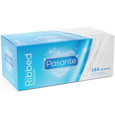 PASANTE - RIBBED PASSION CONDOMS BOX 144 UNITS PASANTE - RIBBED PASSION CONDOMS BOX 144 UNITS